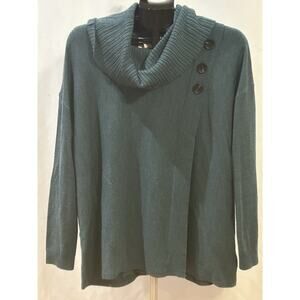 Ellen Tracy 100% Extra Fine Merino Wool Cowl Neck Sweater size L
